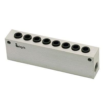 VERTEILERBLOCK AUS ALUMINIUM MIT STECKVERBINDUNGEN – DURCHMESSER D: 6 MM – ANSCHLUSS G1/4 | 3310 06 13