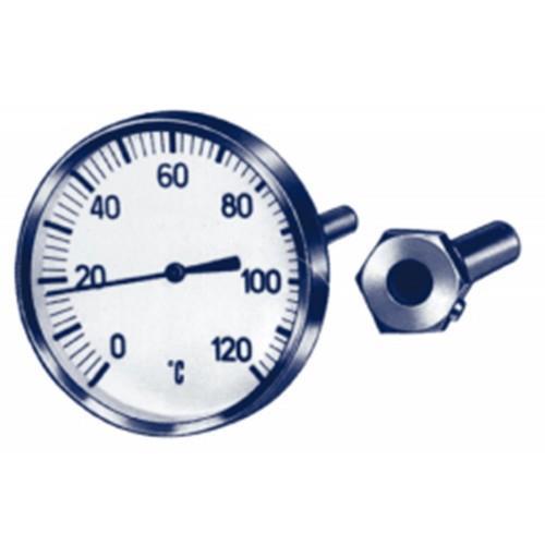 BIMETALL-THERMOMETER 63 MM -30+50 L=100 Edelstahl *AUSLAUFARTIKEL*