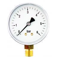 MANOMETER 106001 MESSING  63 MM  0–10 BAR, u. a. G1/4" KLASSE 2,5