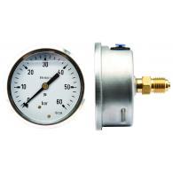 MANOMETER 107214 MESSING 63 MM 0–10 BAR A.A. G1/4" GEFÜLLT KLASSE 1.6